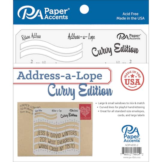 PA Paper&#x2122; Accents Address-a-Lope Plastic 2-in-1 Addressing Template Curvy